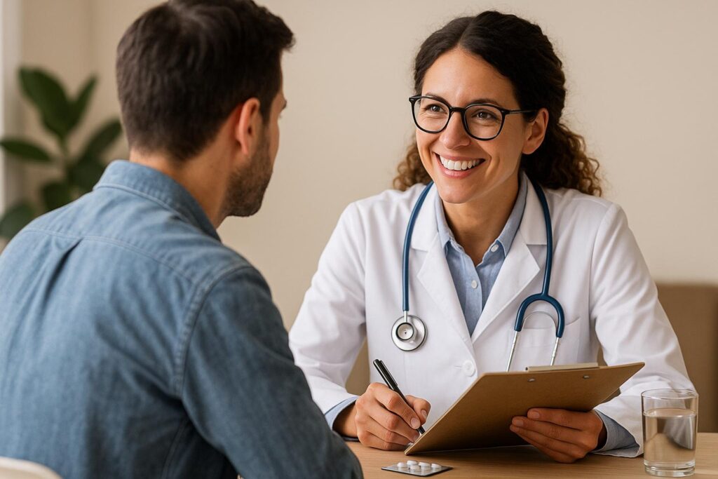 Doctor discussing treatment options for severe mental illness
