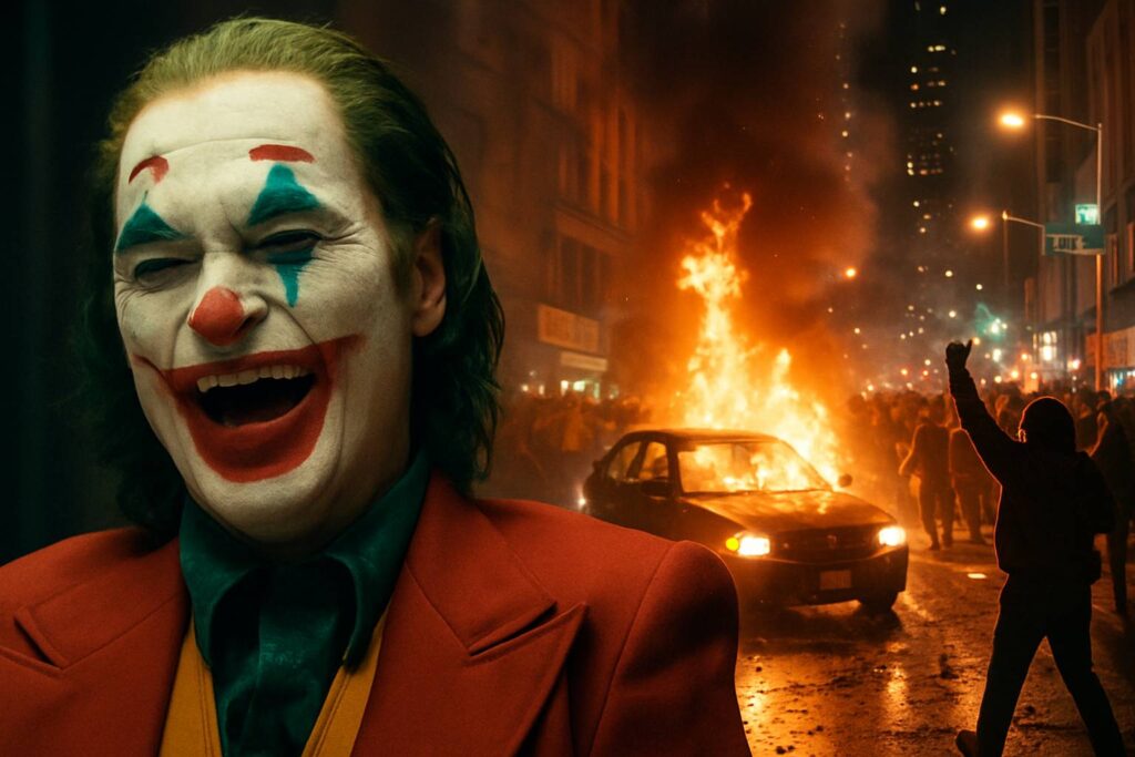 Arthur Fleck uncontrollable laughter and chaotic Joker behavior reflecting mental illness traits