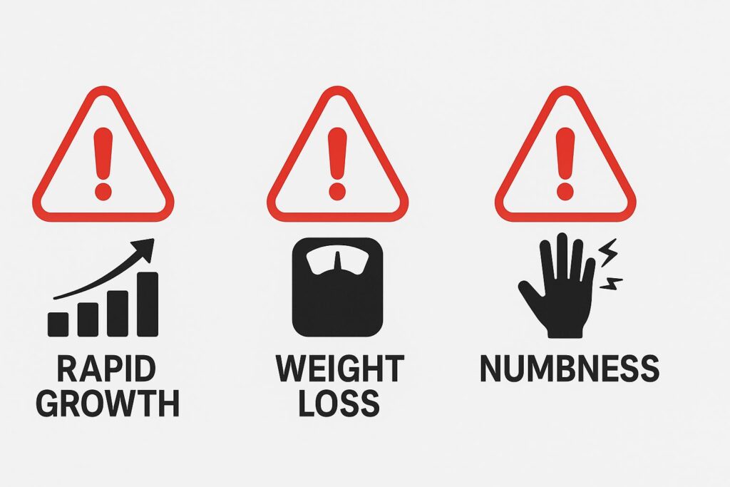 red flag warning signs for neck lump requiring urgent care