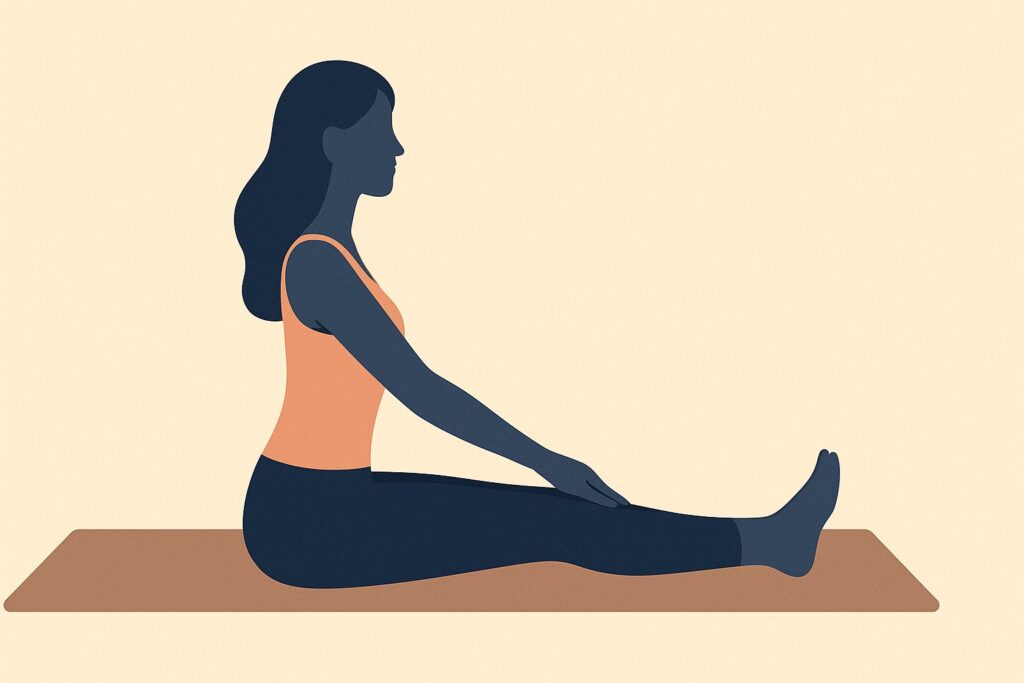 Woman practicing gentle yoga for endometriosis pain relief and stress management